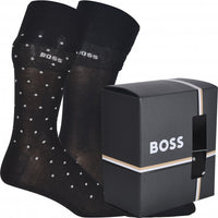 BOSS-2-Pack Silver Sparkle Socks Gift Box, Black-UNDERU