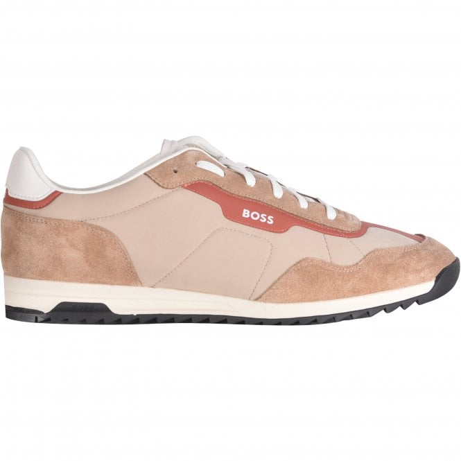 BOSS-Zayn Mixed-Material Trainers, Open Beige-UNDERU