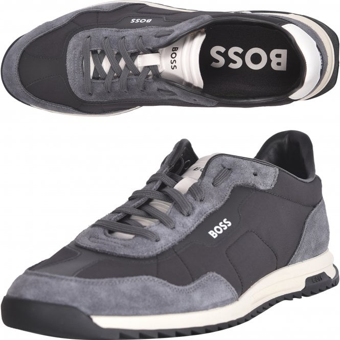 BOSS-Zayn Mixed-Material Trainers, Black-UNDERU