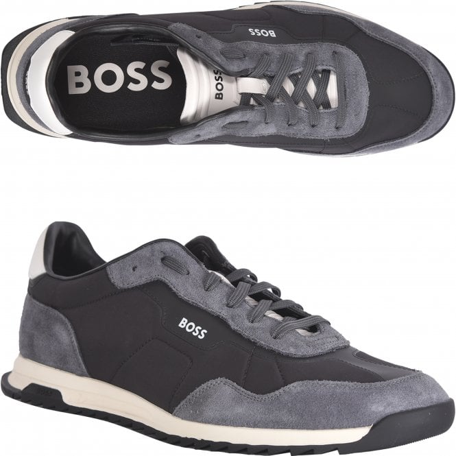 BOSS-Zayn Mixed-Material Trainers, Black-UNDERU