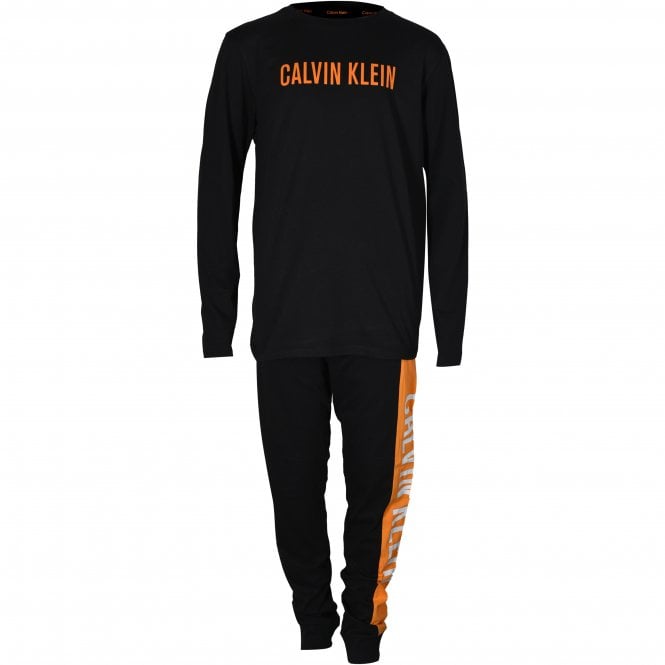 Calvin Klein-Boys Intense Power Jersey Pyjama Set, Black/orange-UNDERU