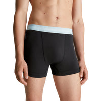 Calvin Klein-3-Pack Low-Rise Boxer Trunks, Black with blue/grey/khaki-UNDERU