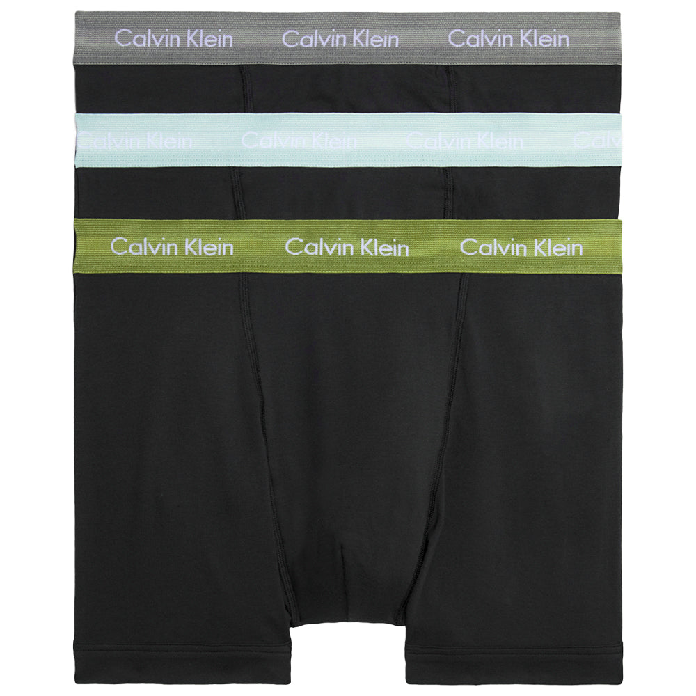 Calvin Klein-3-Pack Low-Rise Boxer Trunks, Black with blue/grey/khaki-UNDERU