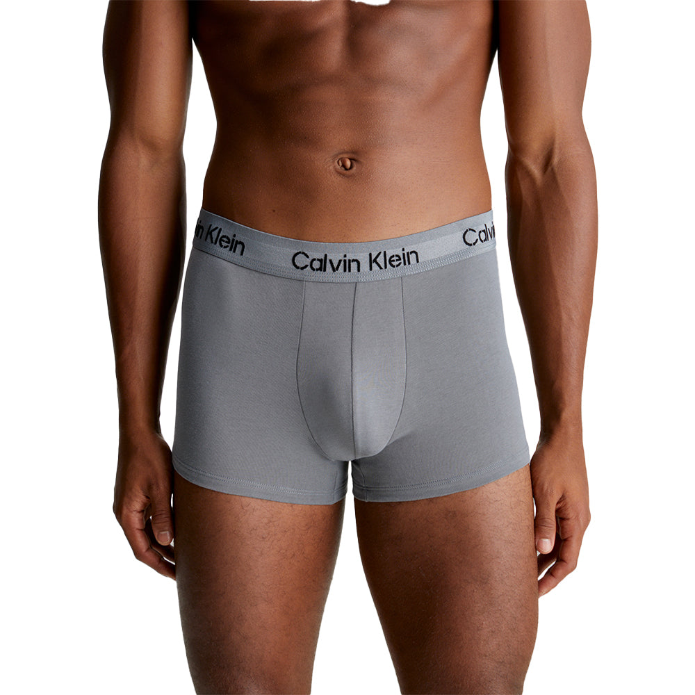 Calvin Klein-3-Pack Recycled Essentials Boxer Trunks, Black/Stone/Grey-UNDERU