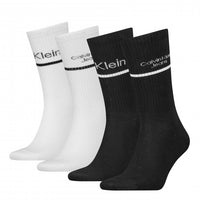 Calvin Klein-Jeans 4-Pack Logo Sports Stripe Socks Gift Tin, Black/White-UNDERU