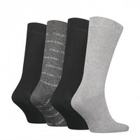 Calvin Klein-4-Pack Allover Logo Socks Gift Box, Black Combo-UNDERU