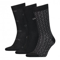 Calvin Klein-3-Pack Logo Socks Gift Box, Black Combo-UNDERU