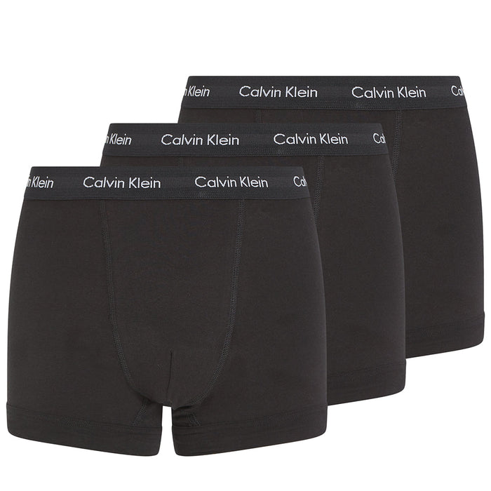 Calvin Klein-3-Pack Cotton Stretch Boxer Trunks, Black-UNDERU