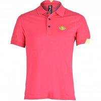 Replay pink polo shirt with yellow trim