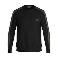 BOSS-Stripe Luxe Jersey Sweatshirt, Black-UNDERU