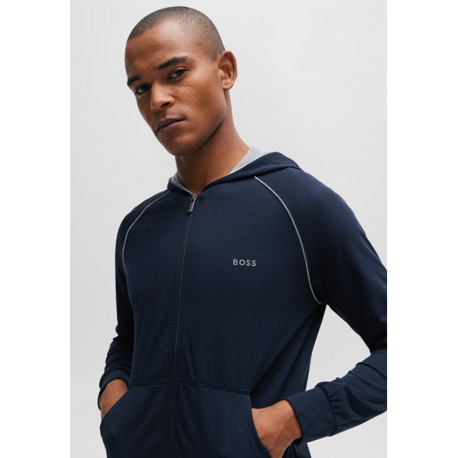 Mix Match Zip Thru Loungewear Hoodie Navy