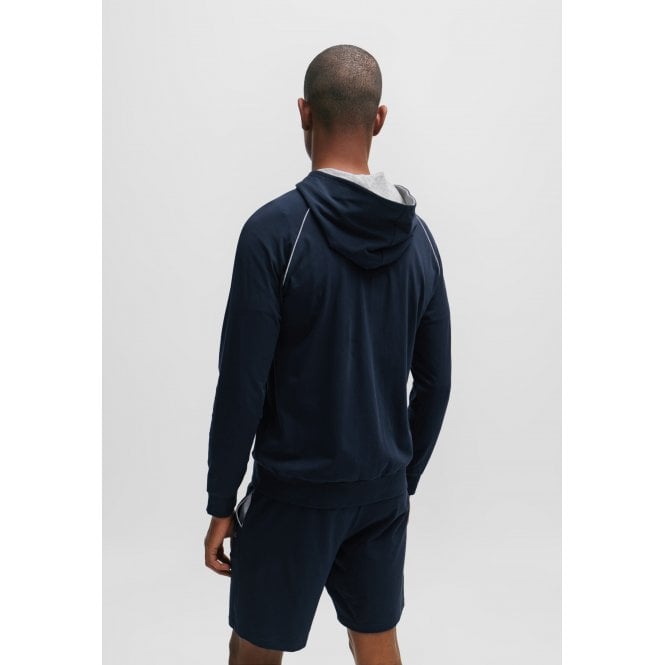 BOSS-Mix & Match Zip-Thru Loungewear Hoodie, Navy-UNDERU