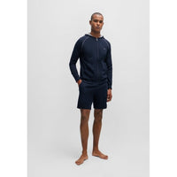 BOSS-Mix & Match Zip-Thru Loungewear Hoodie, Navy-UNDERU