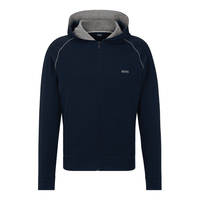 BOSS-Mix & Match Zip-Thru Loungewear Hoodie, Navy-UNDERU