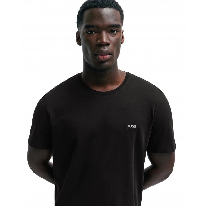 BOSS-Luxe Jersey Crew-Neck Loungewear T-Shirt, Black-UNDERU