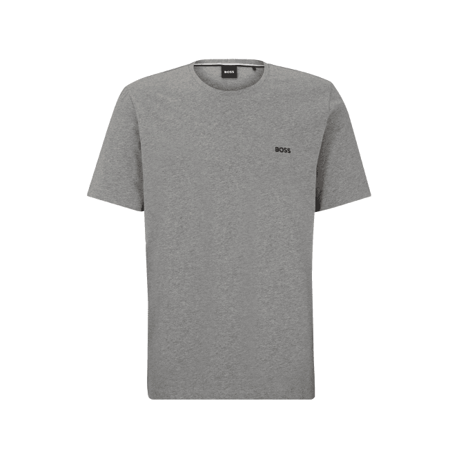 BOSS-Luxe Jersey Crew-Neck Loungewear T-Shirt, Medium Grey Melange-UNDERU