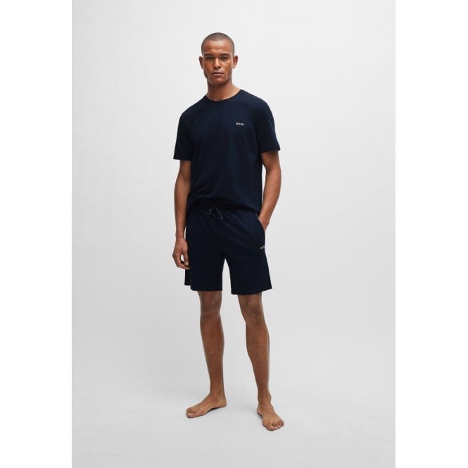 BOSS-Luxe Jersey Crew-Neck Loungewear T-Shirt, Navy-UNDERU