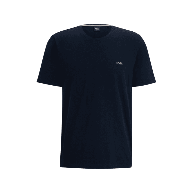 BOSS-Luxe Jersey Crew-Neck Loungewear T-Shirt, Navy-UNDERU