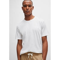 BOSS-Luxe Jersey Crew-Neck Loungewear T-Shirt, White-UNDERU