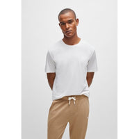 BOSS-Luxe Jersey Crew-Neck Loungewear T-Shirt, White-UNDERU