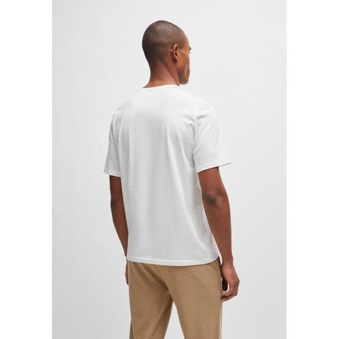 BOSS-Luxe Jersey Crew-Neck Loungewear T-Shirt, White-UNDERU