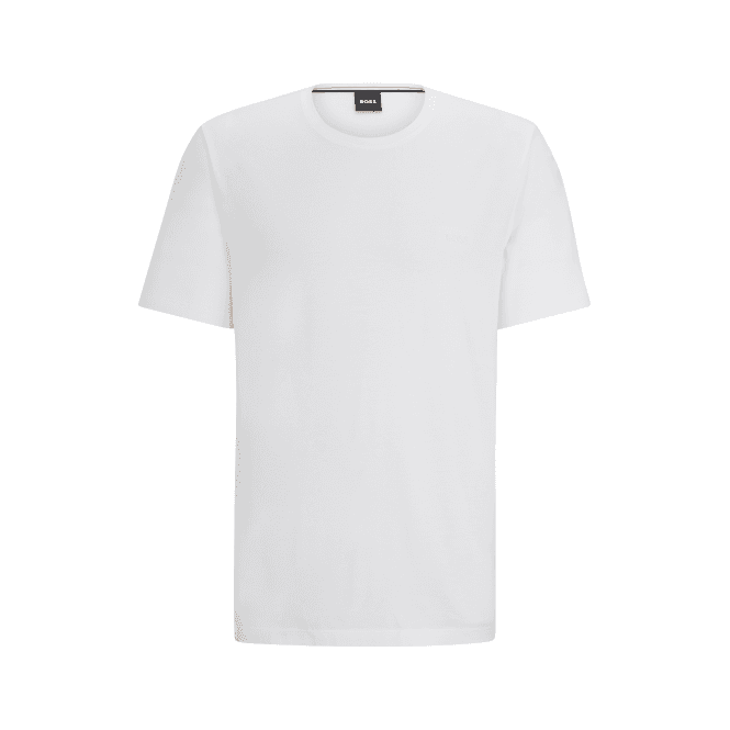 BOSS-Luxe Jersey Crew-Neck Loungewear T-Shirt, White-UNDERU