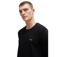 BOSS-Stretch Cotton Long-Sleeve T-Shirt, Black-UNDERU