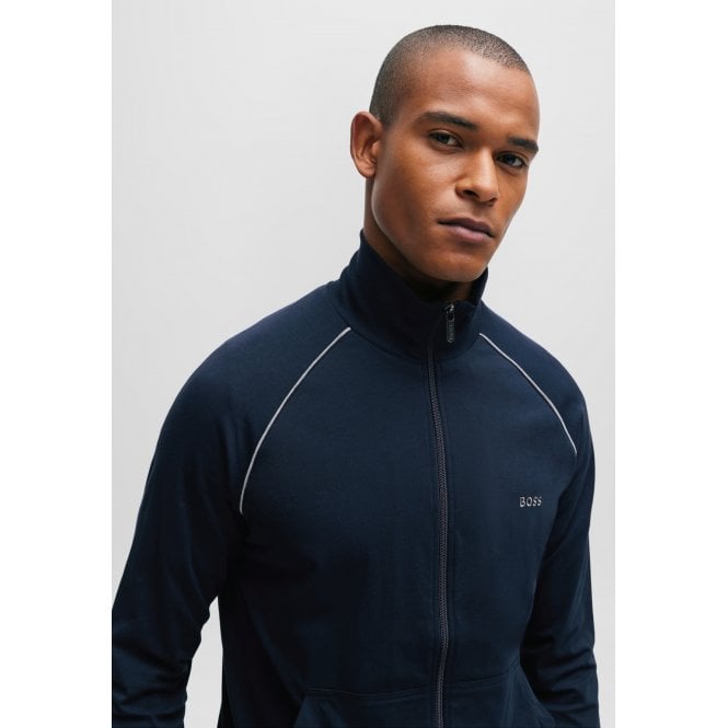 BOSS-Mix & Match Zip-Thru Loungewear Track Jacket, Navy-UNDERU