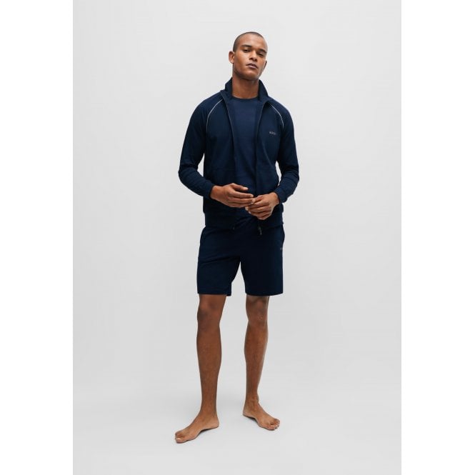 BOSS-Mix & Match Zip-Thru Loungewear Track Jacket, Navy-UNDERU