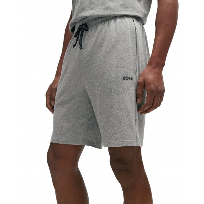 BOSS-Stretch Cotton Lounge Shorts, Grey-UNDERU