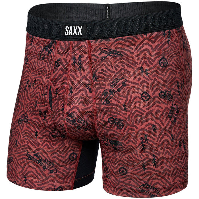 SAXX-Drop Temp Mesh Head For The Hills Boxer Brief, Red-UNDERU