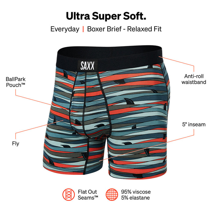 SAXX-Ultra Fins Boxer Brief, Blue/red-UNDERU