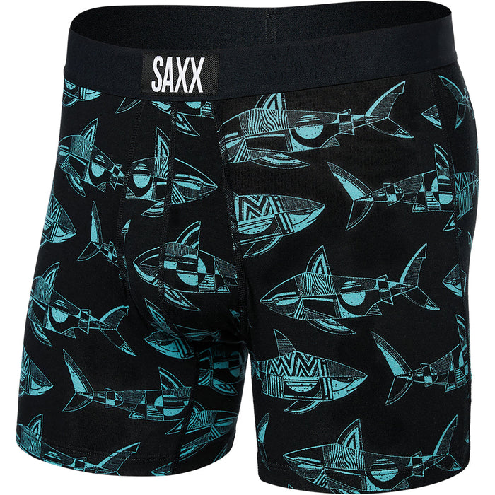 SAXX-Vibe Erik Abel Sharks Boxer Brief, Blue-UNDERU