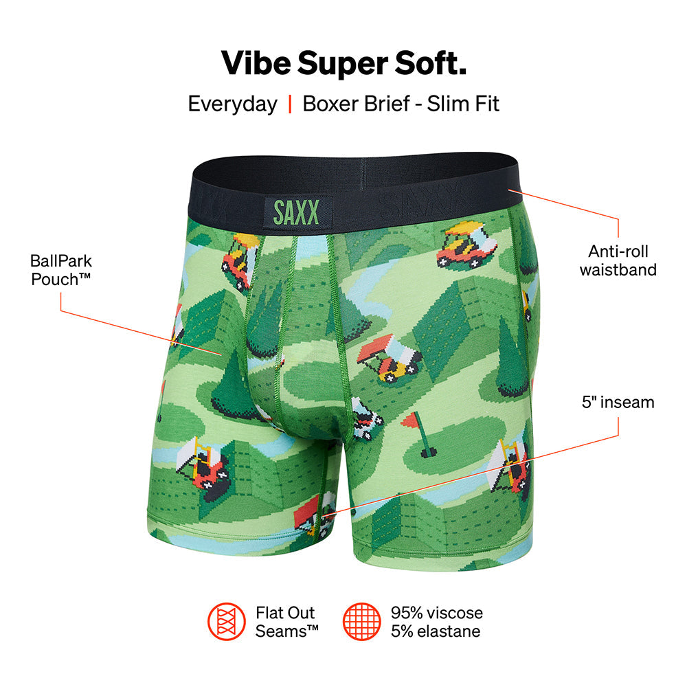 SAXX-Vibe Excite Carts Boxer Brief, Green-UNDERU