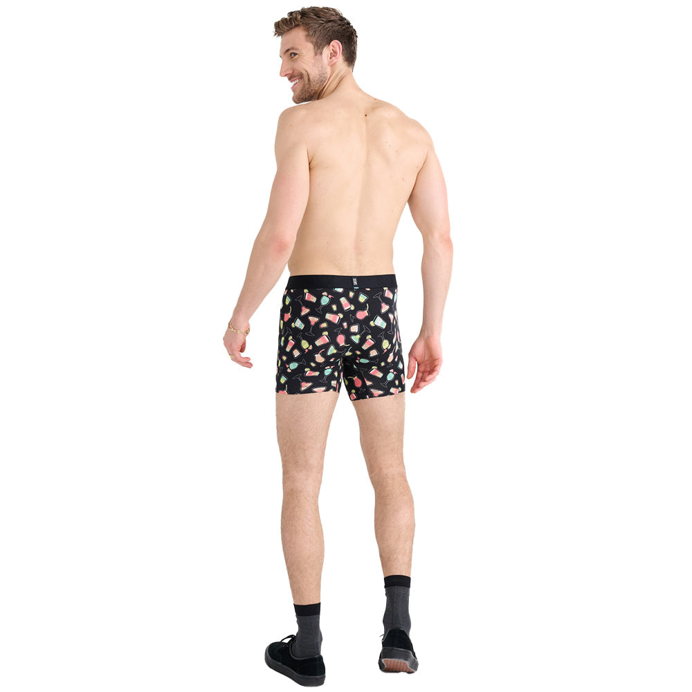 SAXX-Drop Temp Cotton Happy Hour Boxer Brief, Black-UNDERU