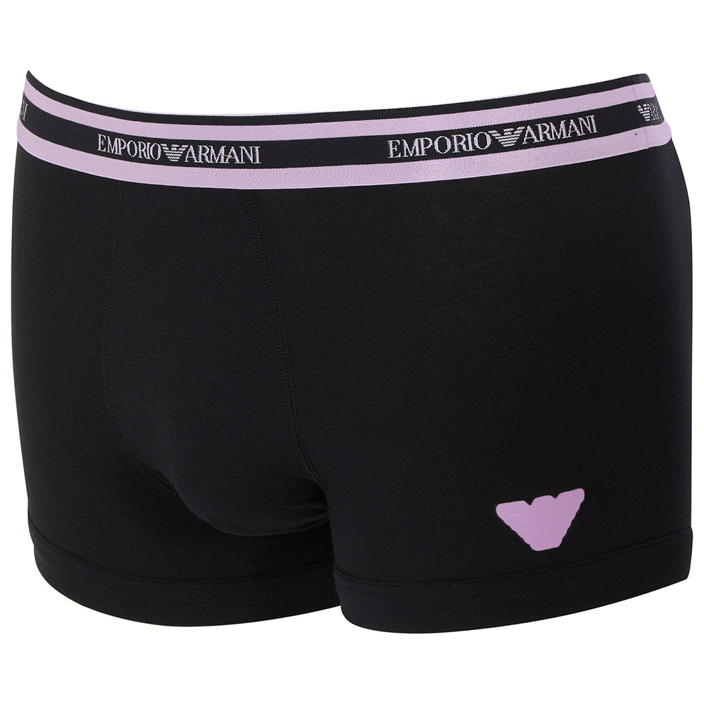 Emporio Armani-Shiny Logo Boxer Trunk, Black-UNDERU