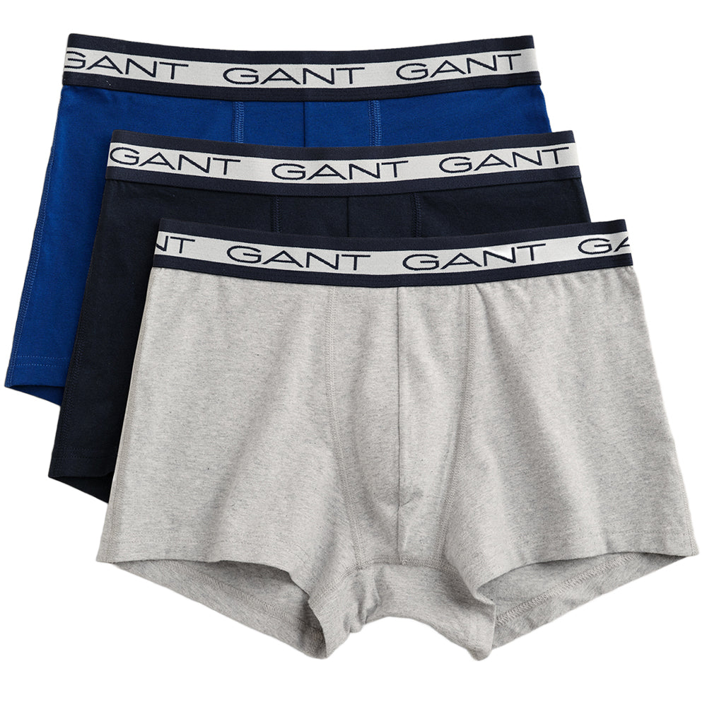 GANT-3-Pack Core Boxer Trunks, Light Grey Melange-UNDERU