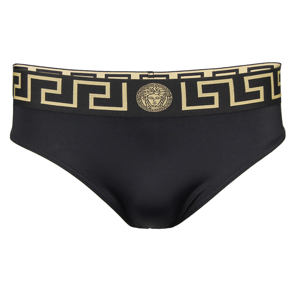 Greca Border Swim Briefs, Black