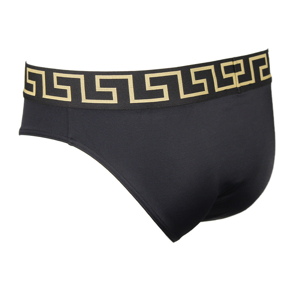 Greca Border Swim Briefs, Black