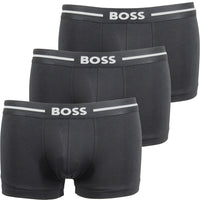 BOSS-3-Pack Bold Logo Boxer Trunks, Black-UNDERU