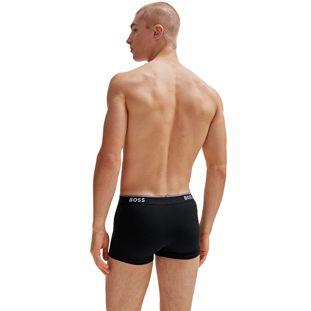 BOSS-3-Pack Power Logo Boxer Trunks, Black-UNDERU