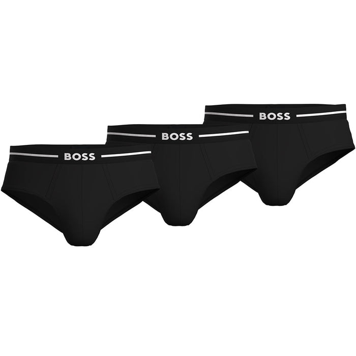 BOSS-3-Pack Bold Logo Briefs, Black-UNDERU