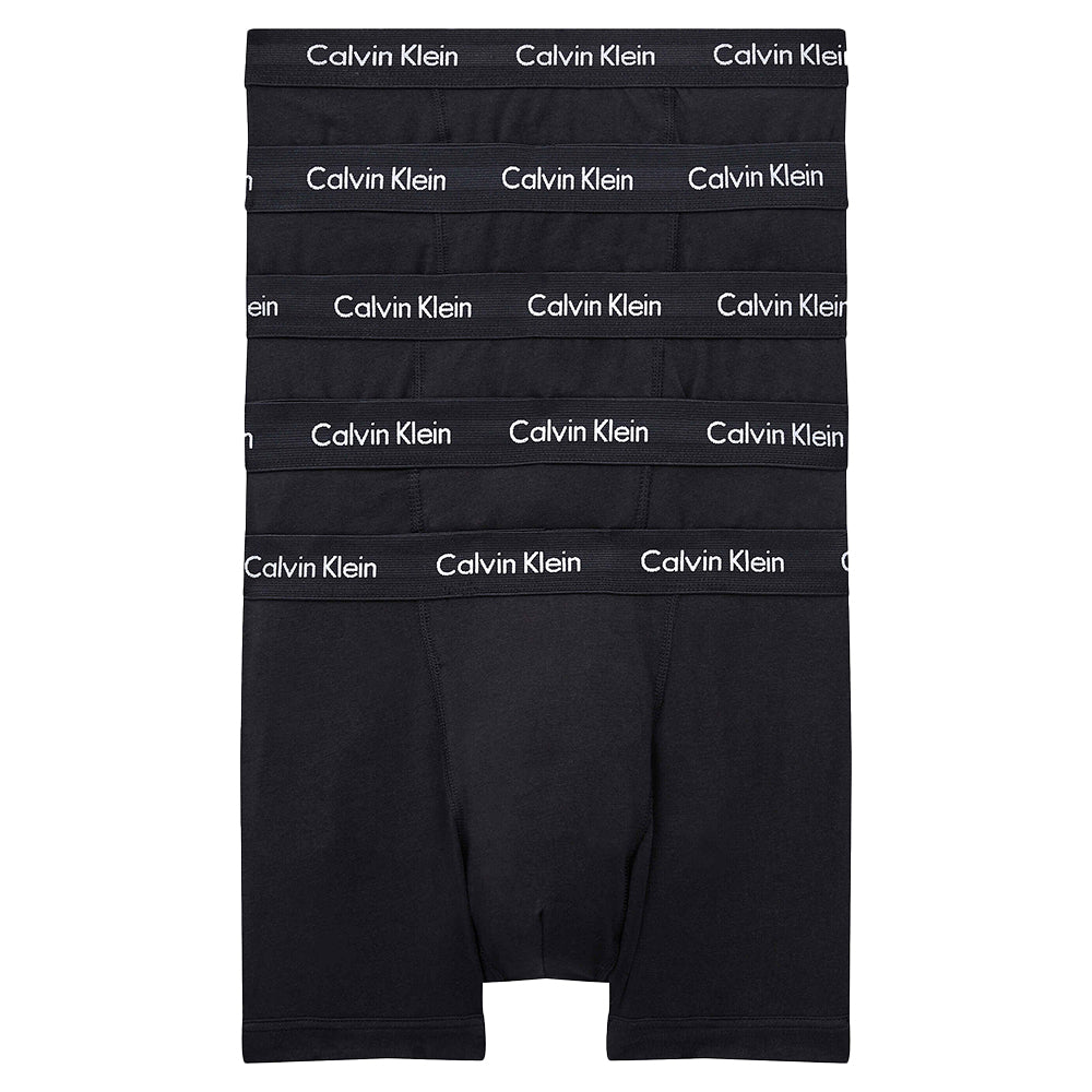 Calvin Klein-5-Pack Cotton Stretch Boxer Trunks, Black-UNDERU