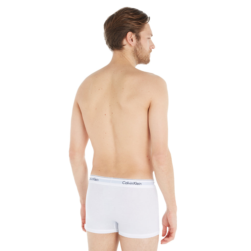 Calvin Klein-3-Pack Modern Cotton Boxer Trunks, White-UNDERU