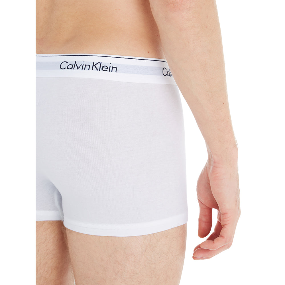 Calvin Klein-3-Pack Modern Cotton Boxer Trunks, White-UNDERU