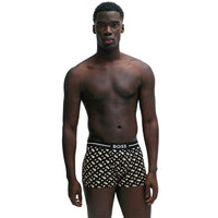 BOSS-3-Pack Bold Logo Print Boxer Trunks, Black-UNDERU