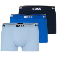 BOSS-3-Pack Power Logo Boxer Trunks, Blue-UNDERU