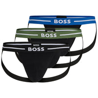 BOSS-3-Pack Power Logo Jockstraps, Black-UNDERU