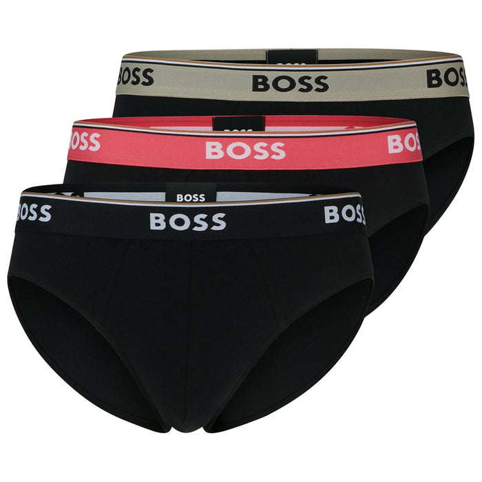 BOSS-3-Pack Power Logo Briefs, Black-UNDERU