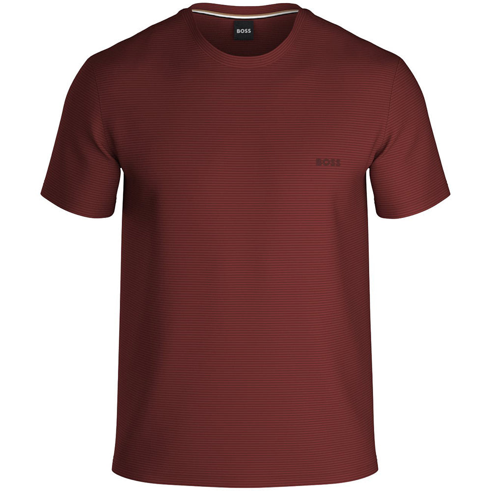 BOSS-Ribbed Modal Stretch T-Shirt, Open Brown-UNDERU